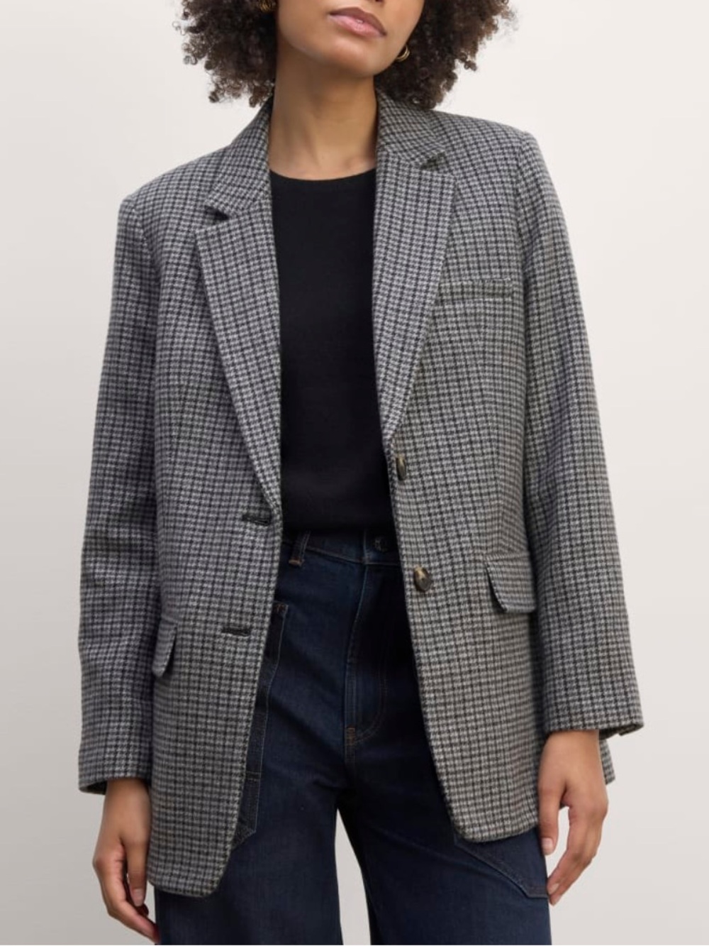 Everlane Oversized Houndstooth Wool Blazer - Picture 2 of 13